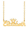 14K Gold Overlay Name Necklace- Single Plate, Style 10
